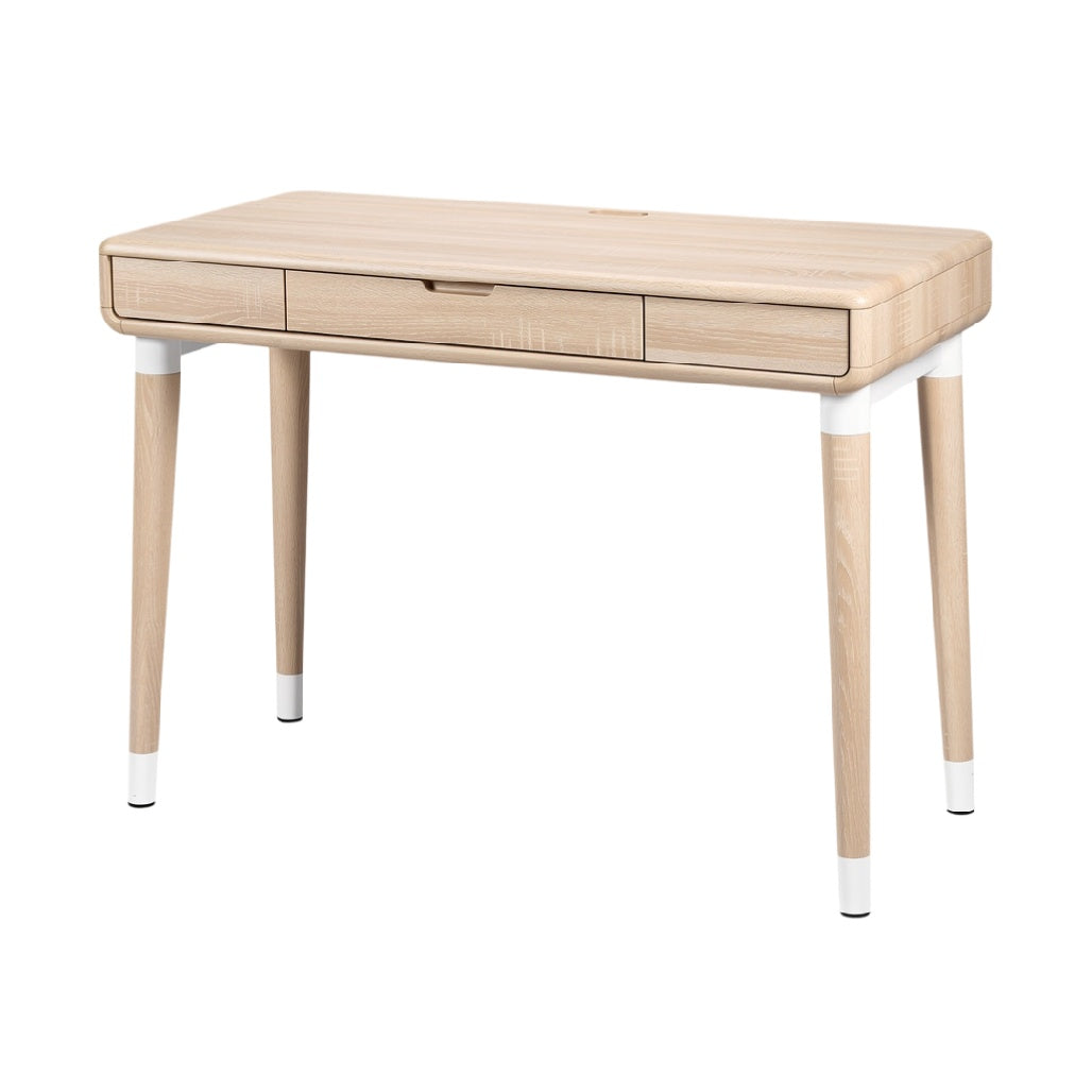 Biurko z drewna litego z szufladą, minimalistyczny design